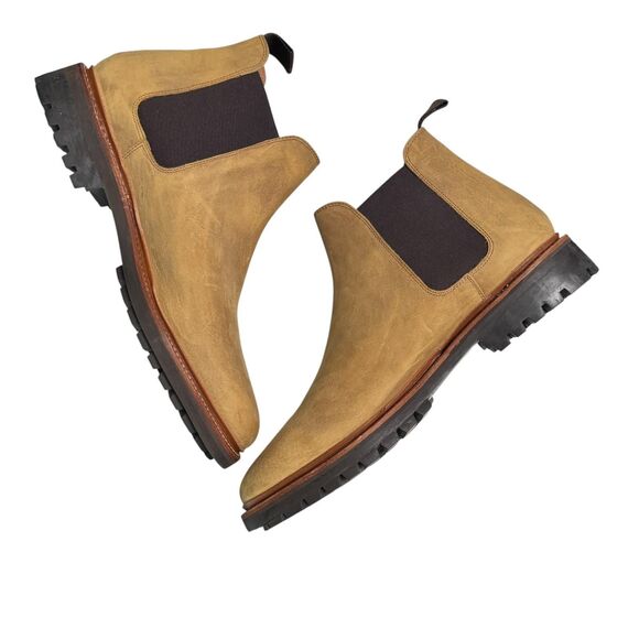 Allen Edmonds Chelsea Boots Mens 10.5D Tan Suede Lug Sole Goodyear Welt 7744 main image 4
